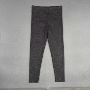 Express Pants Womens Large Gray Metallic High Rise Legging Stretch Ankle Pull On